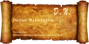 Dezse Nikoletta névjegykártya